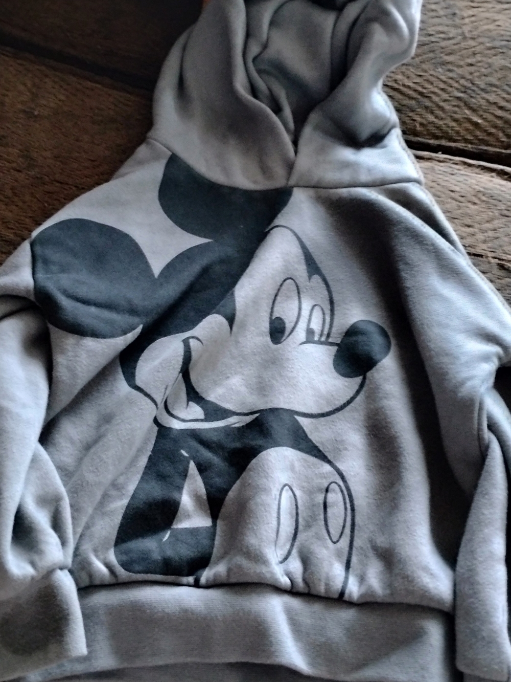 Disney Gray Toddler Hoodie with Black Mickey Mouse Graphic